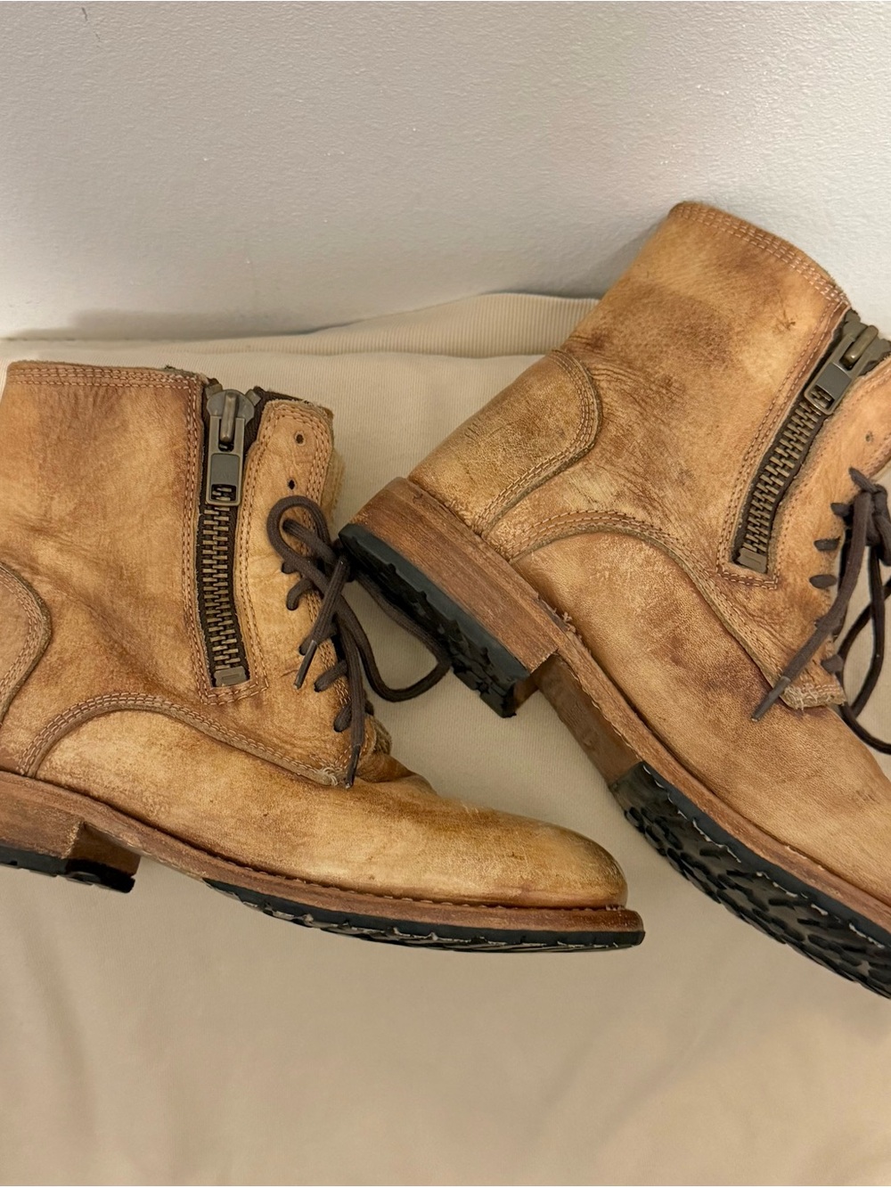 Bed Stu Leather Tactic Trek Tan Rustic Moto Combat Boots Festival Size 8.5 - Picture 4 of 7